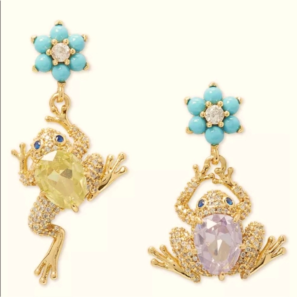 Kate spade mismatched  crystal Frog earrings